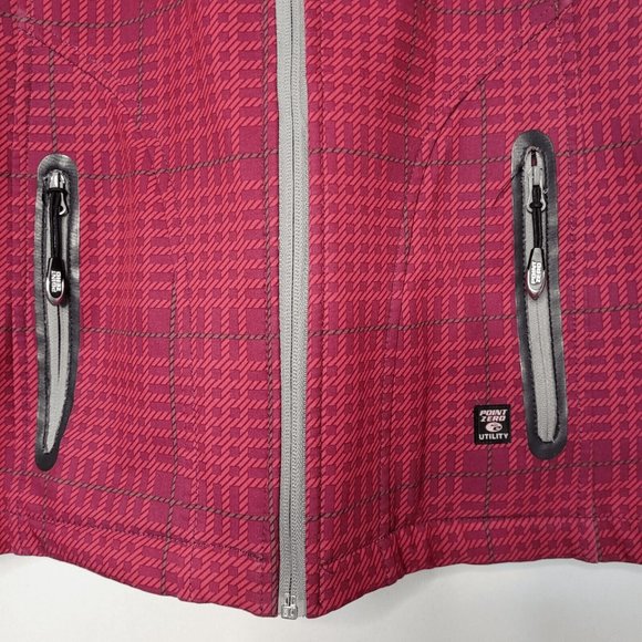 Point Zero Red Hooded Jacket Raincoat Windbreaker Size M - Picture 3 of 10